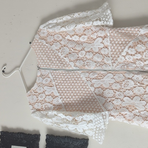 Host Pick Lulus My Dearest White Lace Short Sleeve Mini Dress - Picture 10 of 14